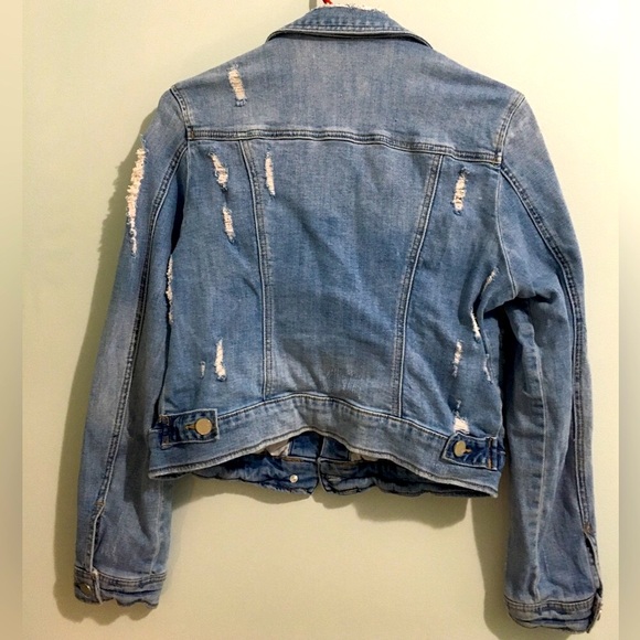 NEW YORK & CO SOHO JEANS JACKET DISTRESSED SIZE SMALL - Picture 4 of 7
